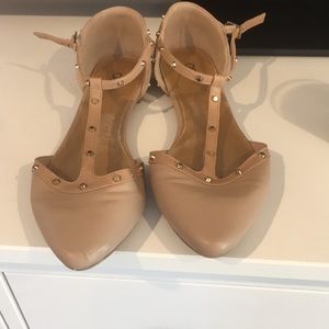 Beige flats